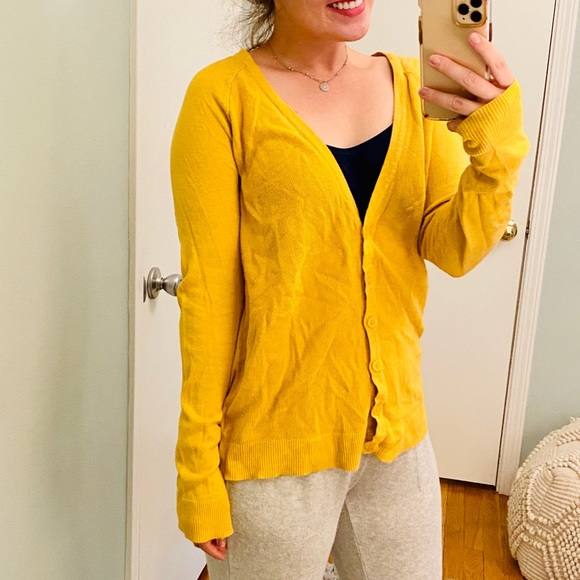 Target Mustard Yellow Button Cardigan 